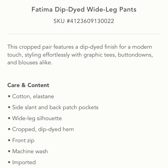 ANTHROPOLOGIE Fatima Dip-Dyed Wid-Leg Pants Size 23. - Picture 3 of 14